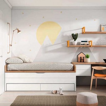Cama nido con cajones para habitación pequeña - Habitaciones modernas