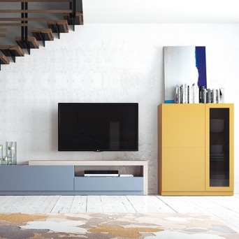 Salón Oslo 5 de Costera Mobles, fabricado en chapa de madera natural