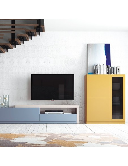 Salón Oslo 5 de Costera Mobles, fabricado en chapa de madera natural