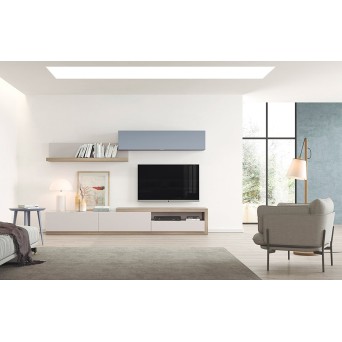 Salón Oslo 8 de Costera Mobles, fabricado en chapa de madera natural 2