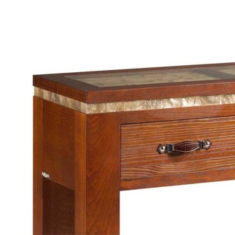 Consola 90 Karey, de Casanova Gandia, en chapa de madera natural y con dos cajones 2