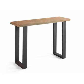 Consola Milan de Casanova Gandia, con tapa en madera maciza y estructura de metal 2