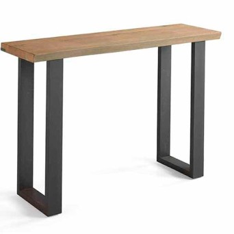 Consola Milan de Casanova Gandia, con tapa en madera maciza y estructura de metal