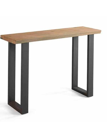 Consola Milan de Casanova Gandia, con tapa en madera maciza y estructura de metal