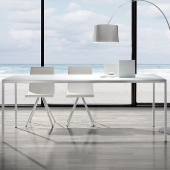 Mesa de comedor Line con tapa de cristal 2