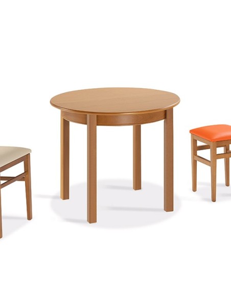 Comprar online mesa redonda de madera laminada Cela en Muebles Lara