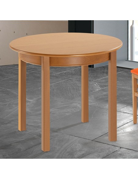 Comprar online mesa redonda extensible de madera laminada Cela