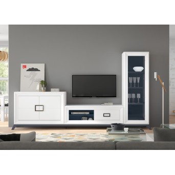 Salón Lgant 14, con mueble tv, módulo con dos puertas y vitrina con una puerta 2