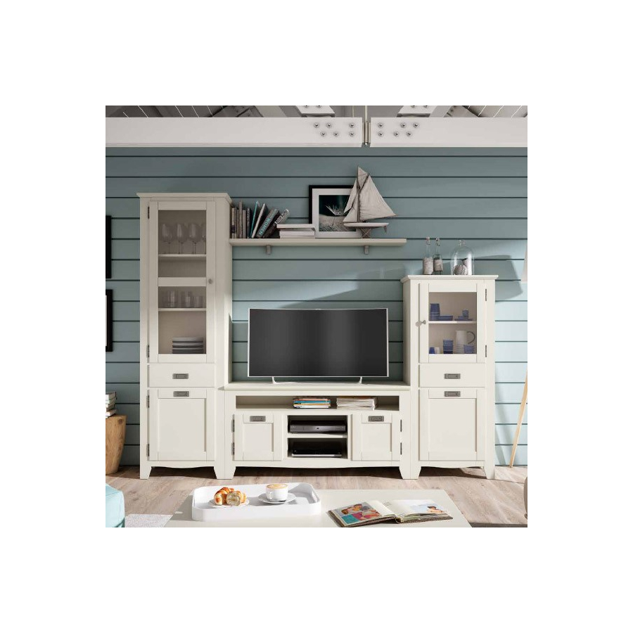 Salón IND 252, de estilo rústico y disponible en blanco o nogal