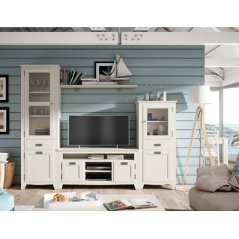 Salón IND 252, de estilo rústico y disponible en blanco o nogal 2