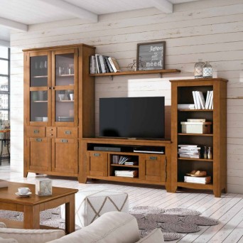 Salón IND 252, de estilo rústico acabado nogal