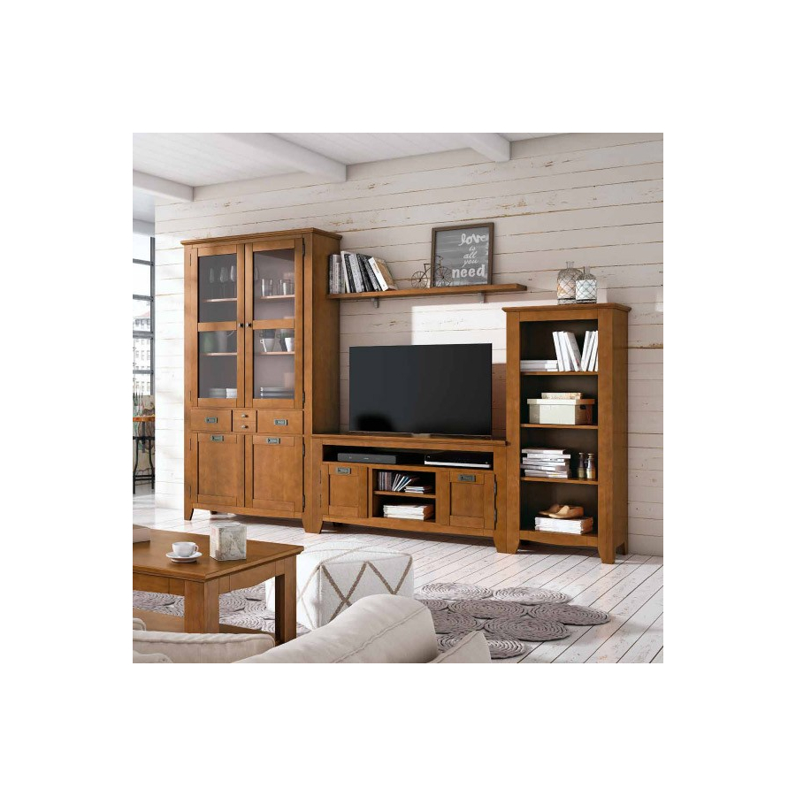 Salón IND 252, de estilo rústico acabado nogal