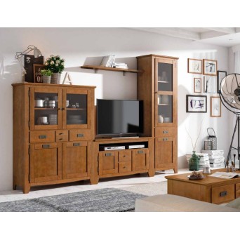 Salón IND 256, de estilo rústico y acabado color nogal 2
