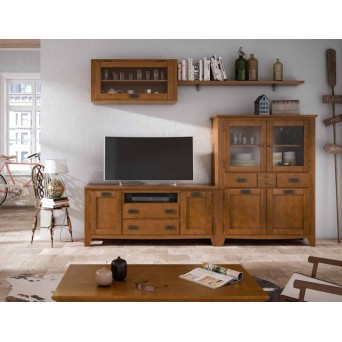 Salón IND 262, de estilo rústico y fabricado en DM chapa de pino colar nogal 2