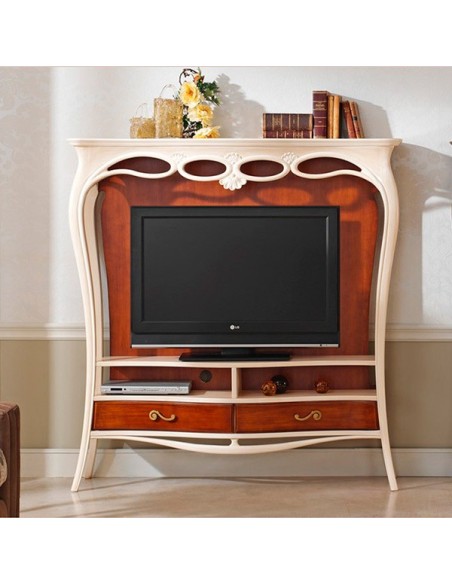 Mueble de TV Col Candle de Tecni Nova, fabricado en madera natural y en colores asta y cerezo