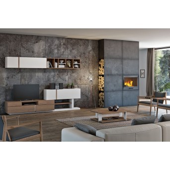 Salón Azzaro 03, fabricado en chapa de madera natural y lacados 2