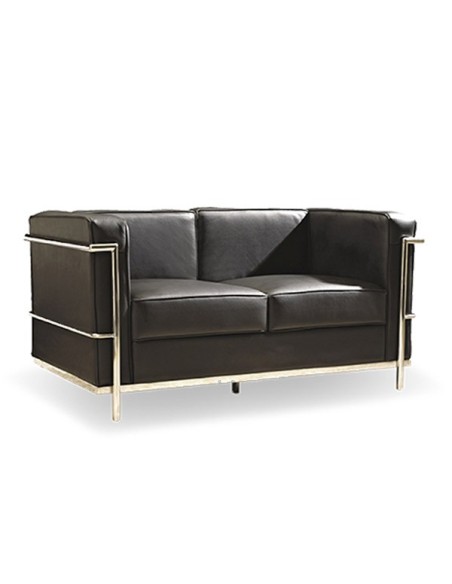Comprar sofá Le Corbusier dos plazas negro en Muebles Lara