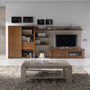 Salón Nona 8, fabricado en chapa de madera natural, de Loyra