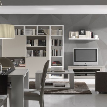 Salón Zoe 4 de Loyra, fabricado en chapa de madera natural y lacados