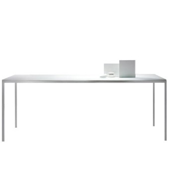 Mesa de comedor Line con tapa de cristal