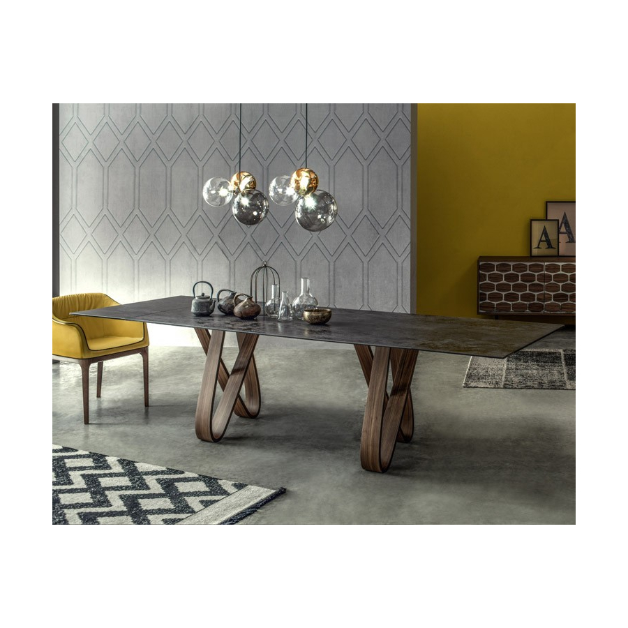 Mesa extensible Butterfly con tapa cerámica