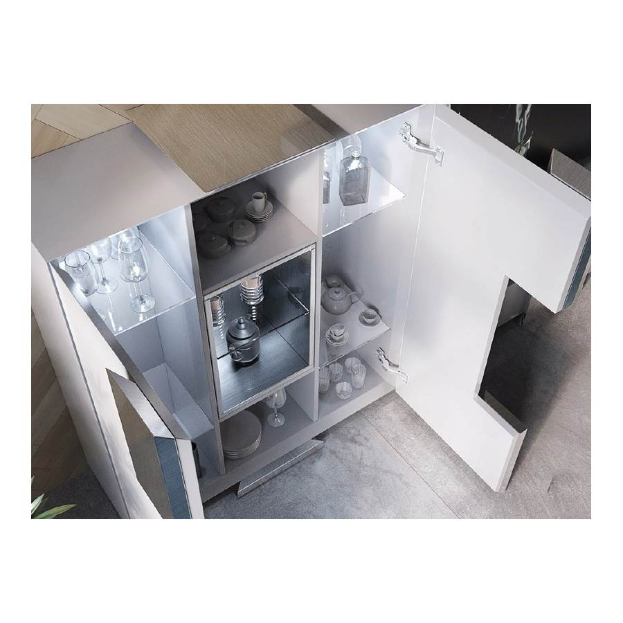 Detalle del interior del módulo aparador con dos puertas del Salón MX19 de Franco Furniture