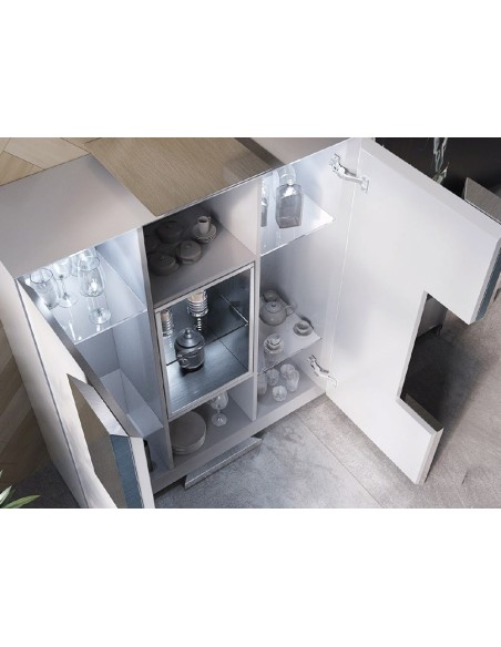 Detalle del interior del módulo aparador con dos puertas del Salón MX19 de Franco Furniture