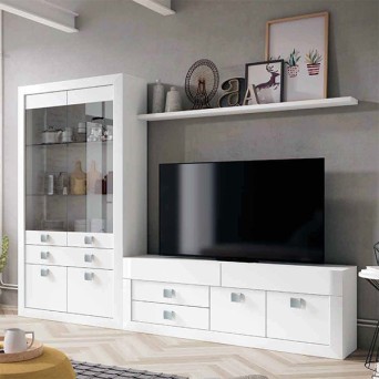 Salón Neva 622, fabricado en melamina y madera de pino