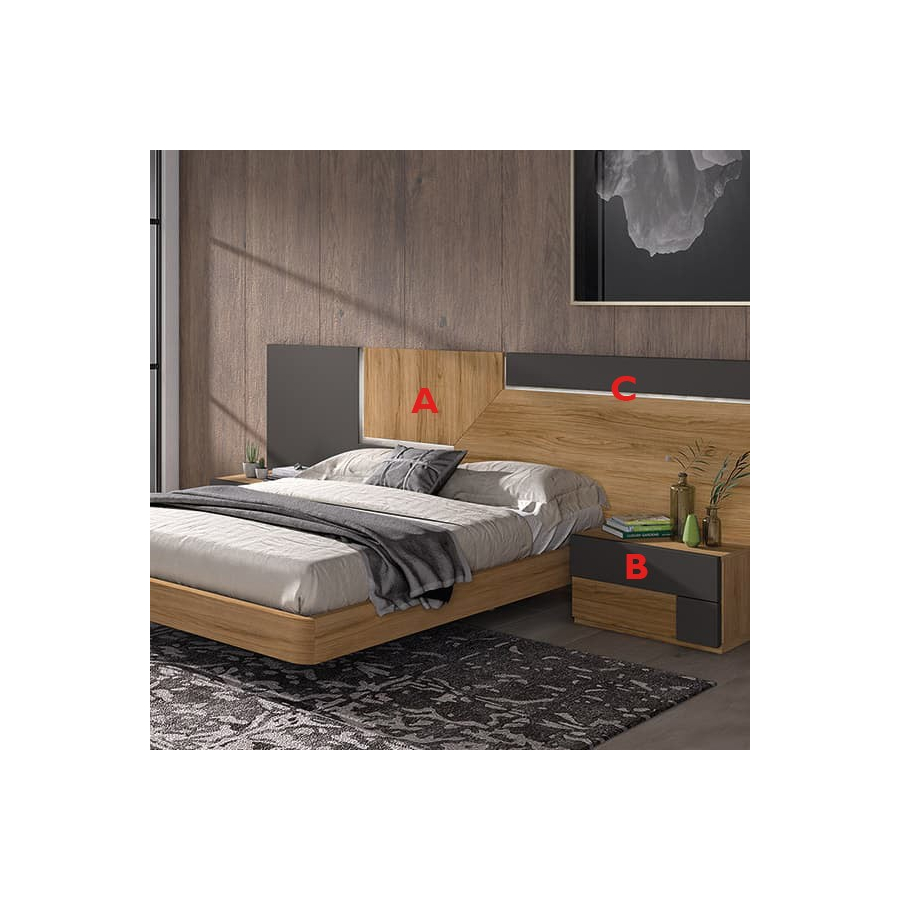 Dormitorio Icon 2 con cabezal, mesitas y bañera volada