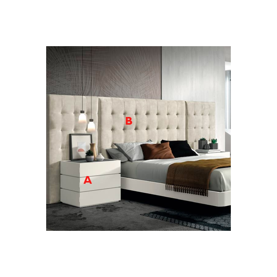 Dormitorio Bolonia con mesitas y cabecero