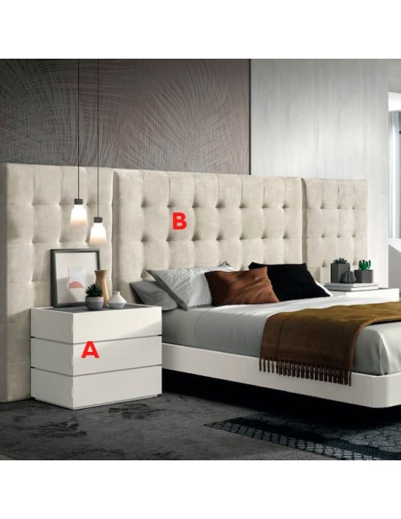 Dormitorio Bolonia con mesitas y cabecero