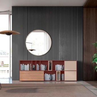 Aparador Yoko 010 de Loyra, fabricado en chapa de madera natural y lacados