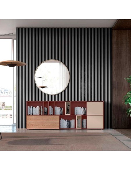 Aparador Yoko 010 de Loyra, fabricado en chapa de madera natural y lacados