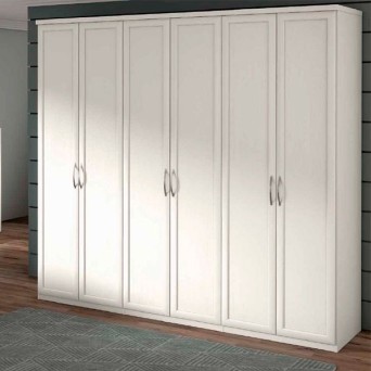 Armario Parma seis puertas en acabado blanco.