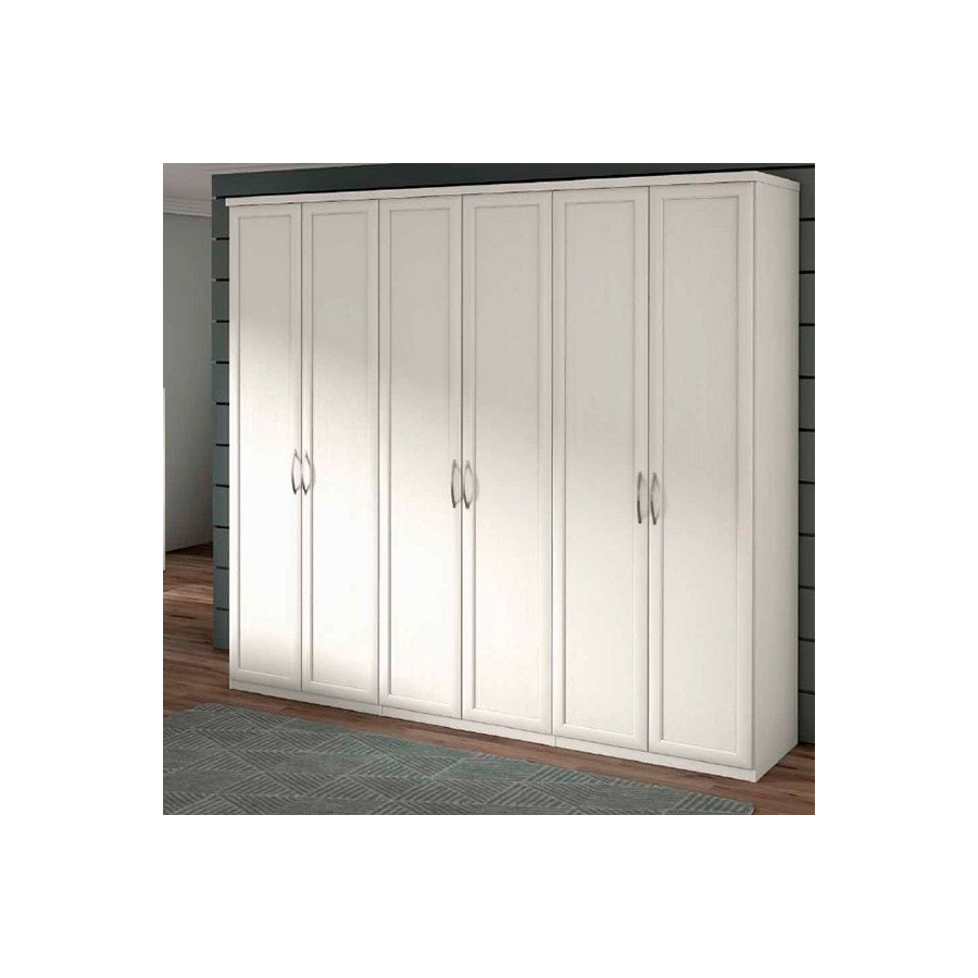 Armario Parma seis puertas en acabado blanco.