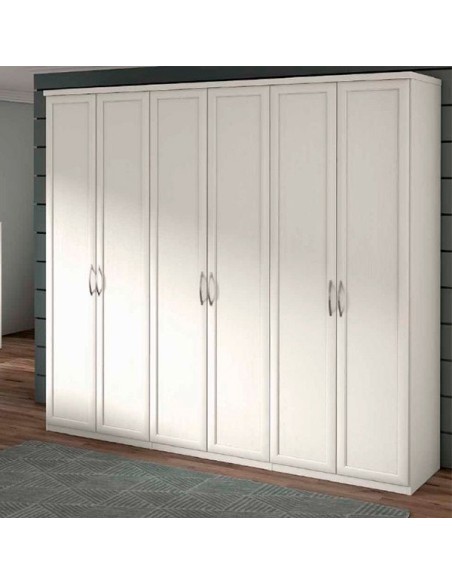 Armario Parma seis puertas en acabado blanco.