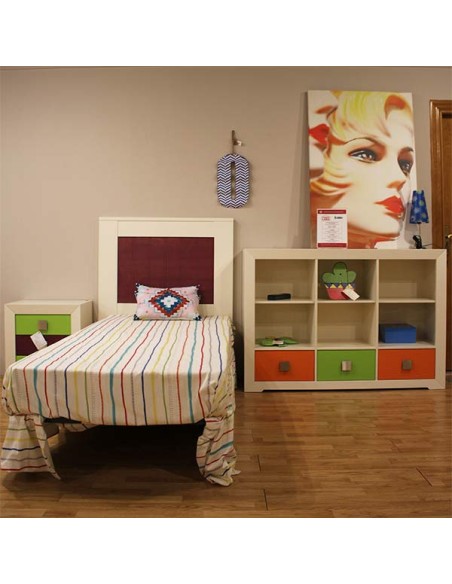 dormitorio juvenil pino lacado