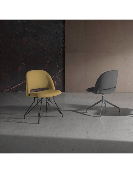 Silla de comedor con patas metálicas