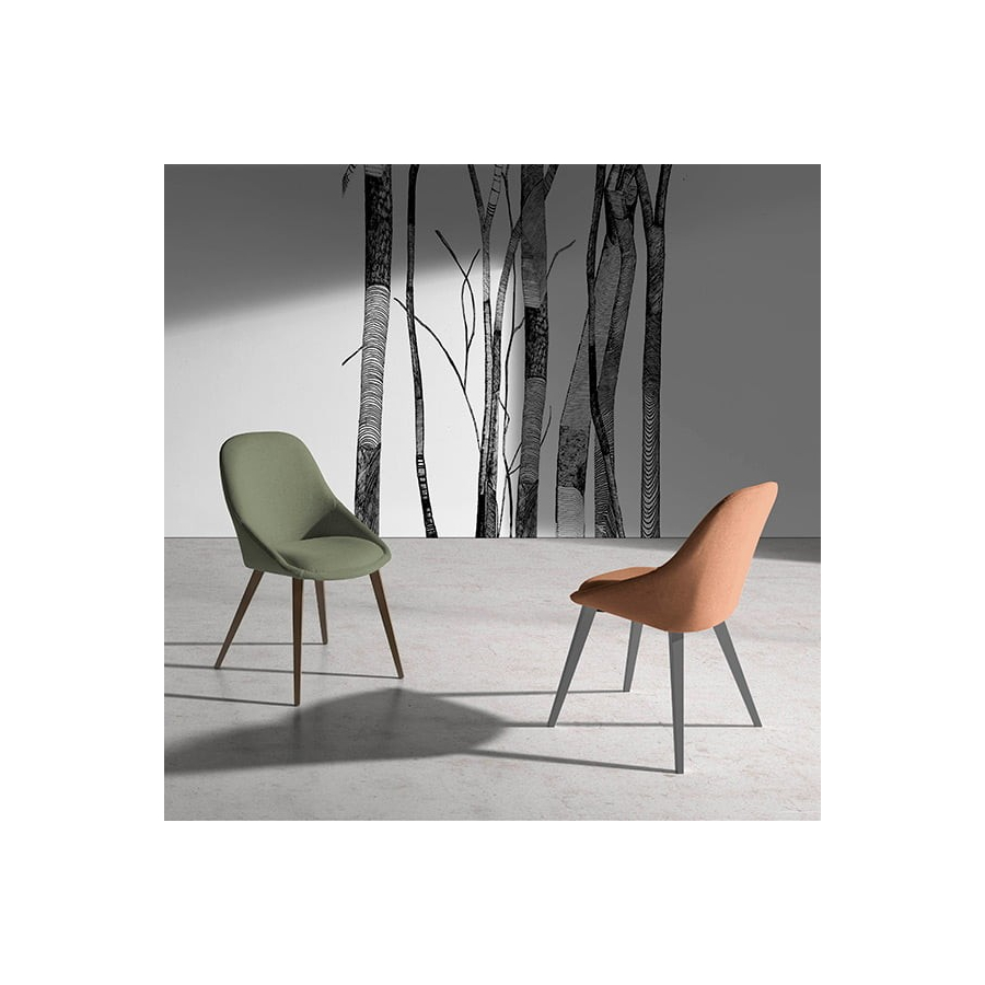 Silla de comedor con patas de madera
