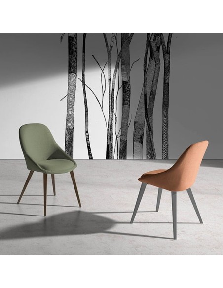 Silla de comedor con patas de madera