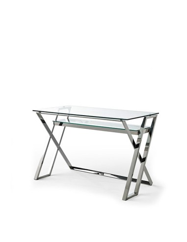 mesa escritorio moderna cristal acero inox Norton