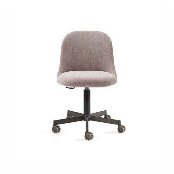 Silla Aleta V de Viccarbe con ruedas y tapizada en tela