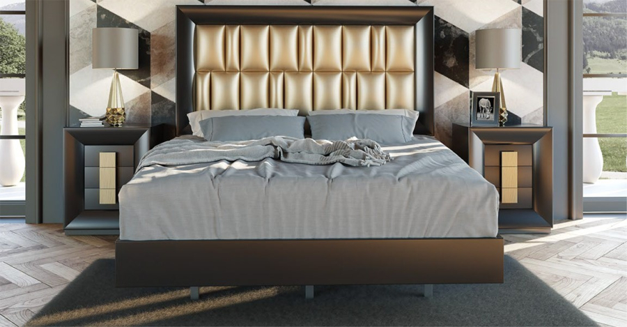 Dormitorio MX70 lacado negro y dorado