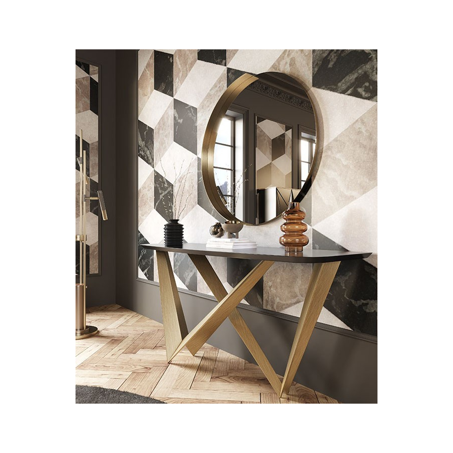 Recibidor con espejo con detalles en Oro viejo Muebles Lara