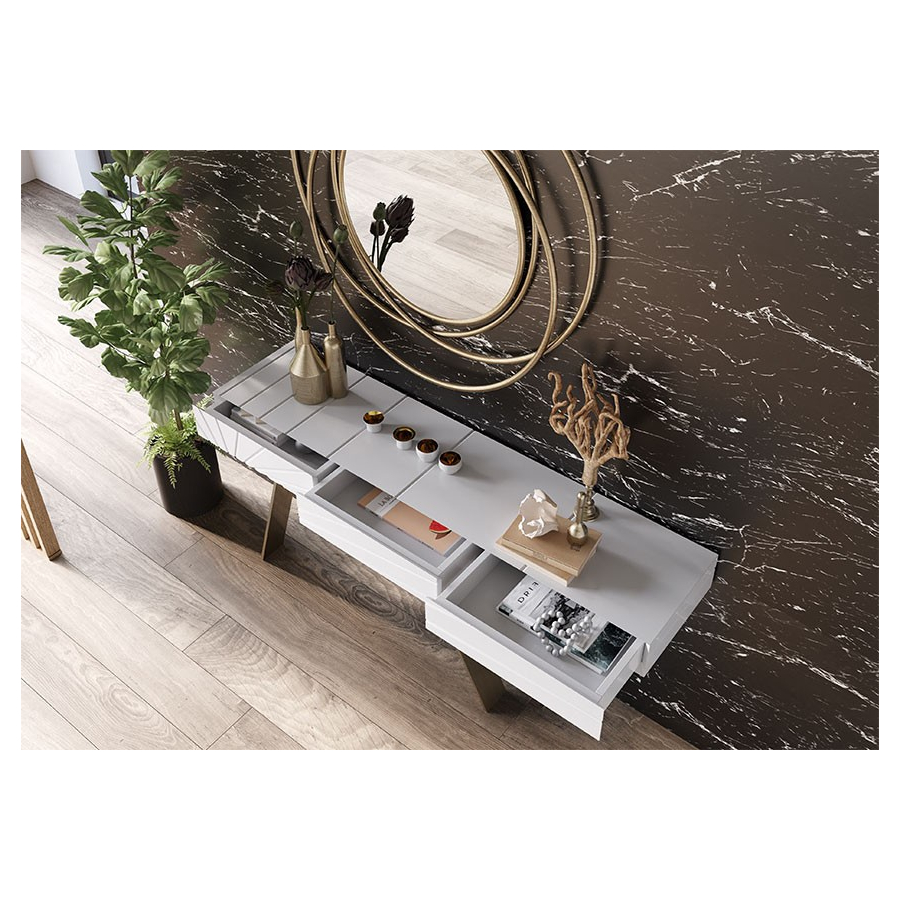 Consola de tres cajones disponible en varias medidas