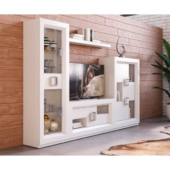 Salón MX25, de Franco Furniture en acabados blanco mate y plata vieja 2