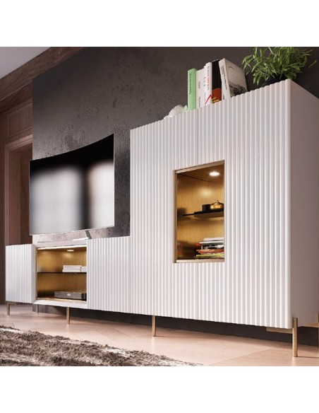 Salón MX28 de Franco Furniture, acabado en blanco mate