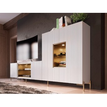 Salón MX28 de Franco Furniture, acabado en blanco mate 2
