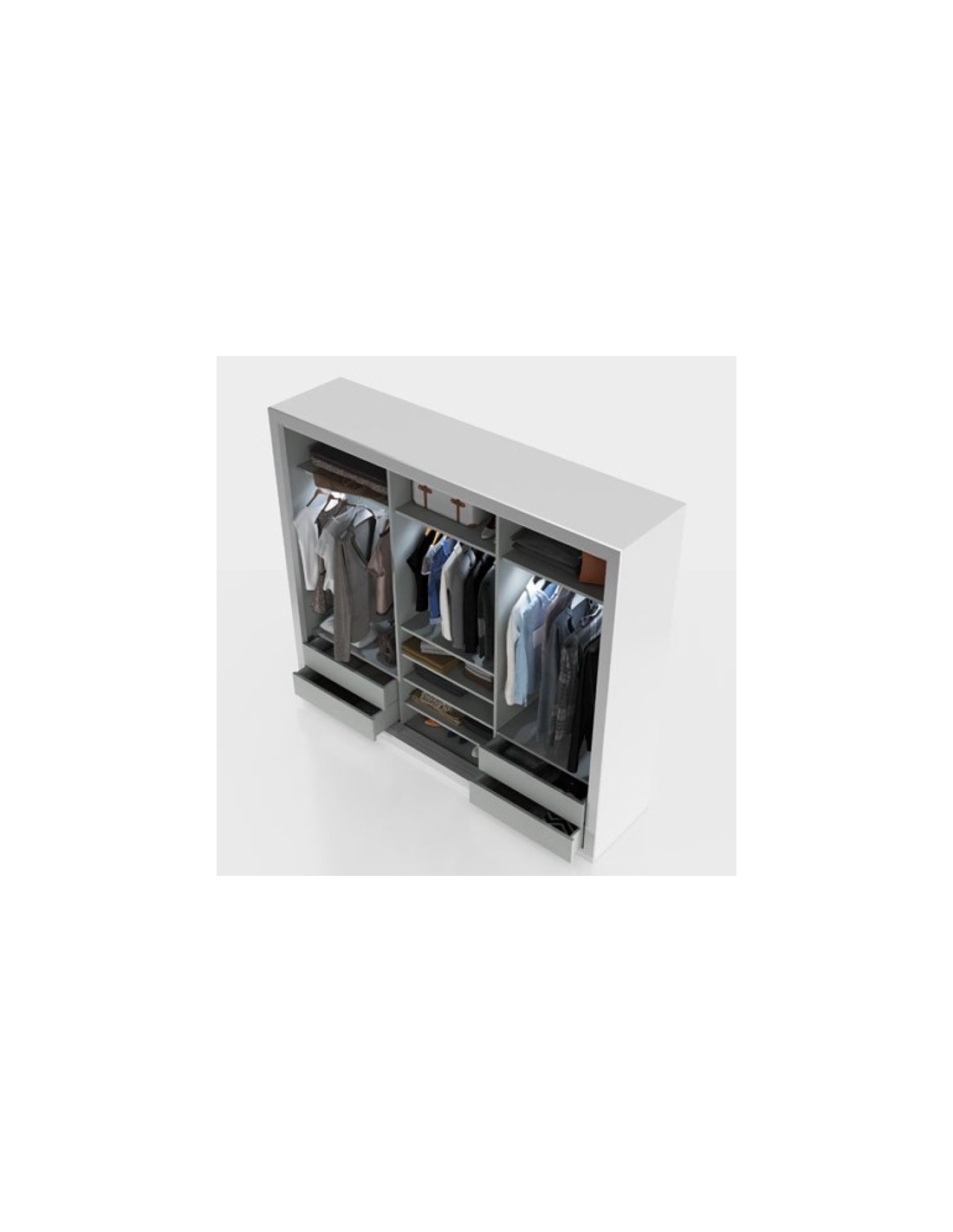 Armario ropero de Franco Furniture modelo MX67 con cajones y baldas