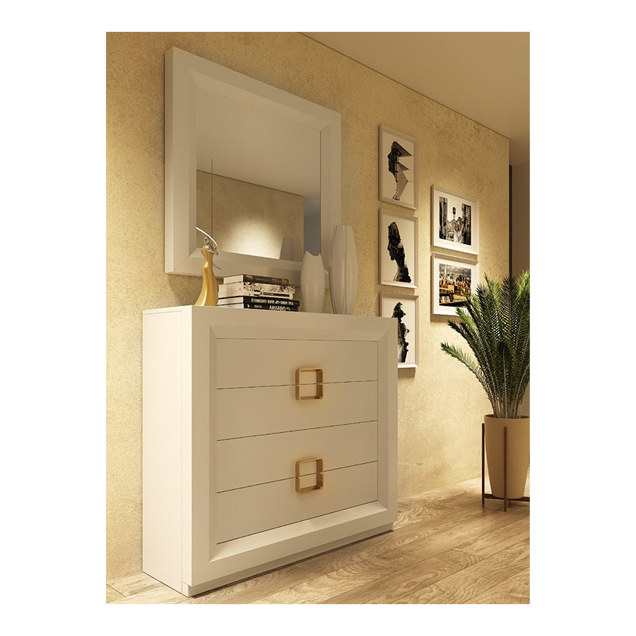 Dormitorio MX62 con cómoda y espejo